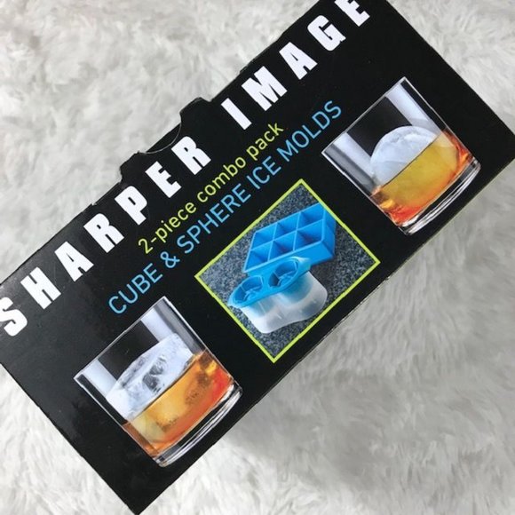 NWOT Sharper Image 2 PC XL Slow Melting Cube & Sphere Ice Molds Combo Pack - Picture 7 of 12